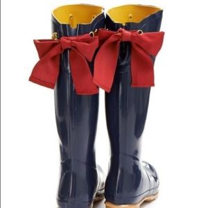 Joules Rain Boots with red bow
